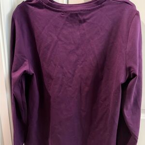 Nine West Long Sleeve Tee in Deep Plum